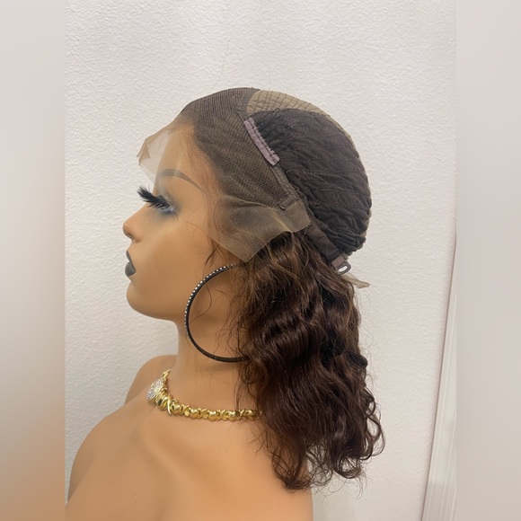 New! Color #4, 12” 13x4 Lacefront, Human Hair Color #4, Wavy Wig - Picture 8 of 10